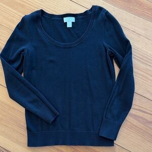 LOFT Women's Classic Black Scoop Neck Sweater